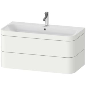 Duravit Happy D.2 Plus vanity unit HP4638O3636 97.5 x 49 cm, 1 tap hole, white satin finish, 2 drawers