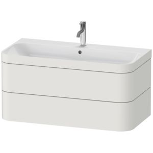 Duravit Happy D.2 Plus Möbelwaschtisch-Unterschrank HP4638O3939 97,5 x 49 cm, 1 Hahnloch, nordic weiß seidenmatt, 2 Schubkästen