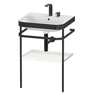 Duravit Happy D.2 Plus Möbelwaschtisch-Kombination HP4735E2222 57,5 x 49 cm, 2 Hahnlöcher, weiß hochglanz, mit Metallkonsole