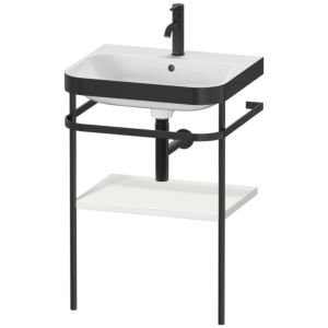 Combinaison lavabo pour meuble Duravit Happy D.2 Plus HP4735O3939 57,5 x 49 cm, 1 trou pour robinetterie, nordic blanc , avec console en métal