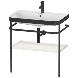 Combinaison lavabo pour meuble Duravit Happy D.2 Plus HP4737O3939 77,5 x 49 cm, 1 trou pour robinetterie, nordic blanc , avec console en métal