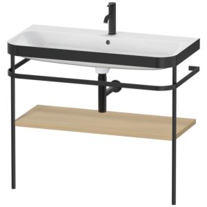 Duravit Happy D.2 Plus combinaison lavabo pour meuble HP4738O7171 97,5 x 49 cm, 1 trou pour robinetterie, chêne méditerranéen, avec console en métal