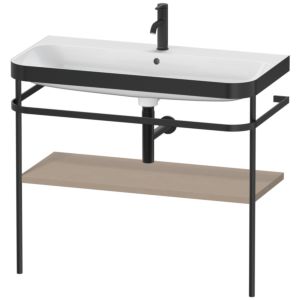 Duravit Happy D.2 Plus furniture washbasin combination HP4738O7575 97.5 x 49 cm, 1 tap hole, linen, with metal console