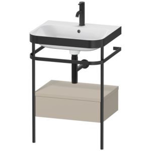 Combinaison lavabo Duravit Happy D.2 Plus HP4740O6060 57,5 x 49 cm, 1 trou pour robinetterie, finition taupe satiné, avec console en métal