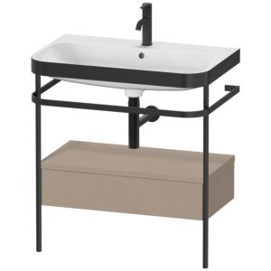 Combinaison lavabo pour meuble Duravit Happy D.2 Plus HP4742O7575 77,5 x 49 cm, 1 trou pour robinetterie, lin, avec console en métal