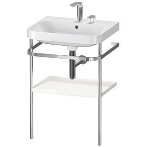 Duravit Happy D.2 Plus Möbelwaschtisch-Kombination HP4835E2222 57,5 x 49 cm, 2 Hahnlöcher, weiß hochglanz, mit Metallkonsole