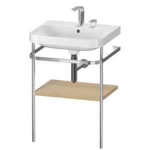 Duravit Happy D.2 Plus Möbelwaschtisch-Kombination HP4835E7171 57,5 x 49 cm, 2 Hahnlöcher, mediterrane Eiche, mit Metallkonsole