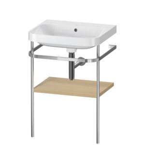 Duravit Happy D.2 Plus Möbelwaschtisch-Kombination HP4835N7171 57,5 x 49 cm, ohne Hahnloch, mediterrane Eiche, mit Metallkonsole