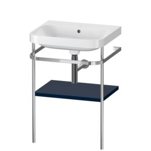 Duravit Happy D.2 Plus Möbelwaschtisch-Kombination HP4835N9898 57,5 x 49 cm, ohne Hahnloch, nachtblau seidenmatt, mit Metallkonsole