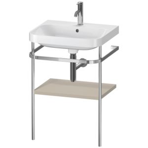 Combinaison lavabo Duravit Happy D.2 Plus HP4835O6060 57,5 x 49 cm, 1 trou pour robinetterie, finition taupe satiné, avec console en métal