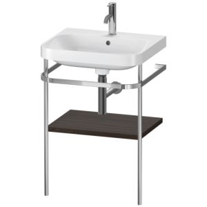Duravit Happy D.2 Plus Möbelwaschtisch-Kombination HP4835O6969 57,5 x 49 cm, 1 Hahnloch, nussbaum gebürstet, mit Metallkonsole