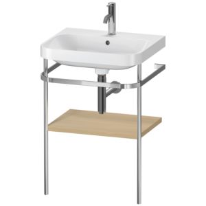 Duravit Happy D.2 Plus furniture washbasin combination HP4835O7171 57.5 x 49 cm, 1 tap hole, Mediterranean oak, with metal console