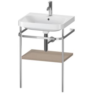 Duravit Happy D.2 Plus Möbelwaschtisch-Kombination HP4835O7575 57,5 x 49 cm, 1 Hahnloch, leinen, mit Metallkonsole