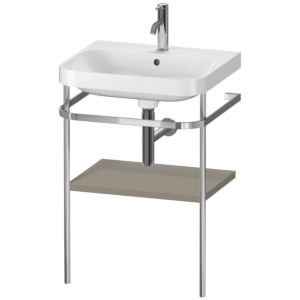 Combinaison lavabo pour meuble Duravit Happy D.2 Plus HP4835O9292 57,5 x 49 cm, 1 trou pour robinetterie, finition gris pierre satiné, avec console en métal