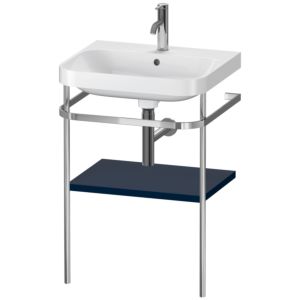 Combinaison lavabo pour meuble Duravit Happy D.2 Plus HP4835O9898 57,5 x 49 cm, 1 trou pour robinetterie, finition satinée bleu nuit, avec console en métal