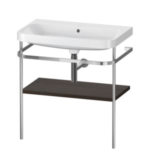 Duravit Happy D.2 Plus Möbelwaschtisch-Kombination HP4837N6969 77,5 x 49 cm, ohne Hahnloch, nussbaum gebürstet, mit Metallkonsole