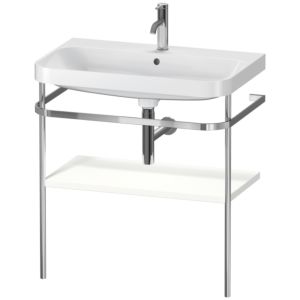 Duravit Happy D.2 Plus furniture washbasin combination HP4837O3636 77.5 x 49 cm, 1 tap hole, white satin finish, with metal console