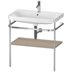 Duravit Happy D.2 Plus Möbelwaschtisch-Kombination HP4837O7575 77,5 x 49 cm, 1 Hahnloch, leinen, mit Metallkonsole