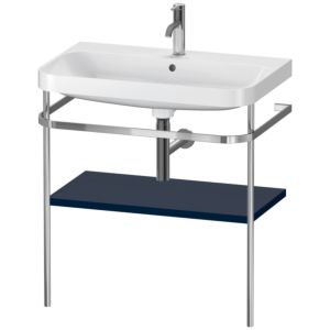 Combinaison lavabo pour meuble Duravit Happy D.2 Plus HP4837O9898 77,5 x 49 cm, 1 trou pour robinetterie, finition satinée bleu nuit, avec console en métal