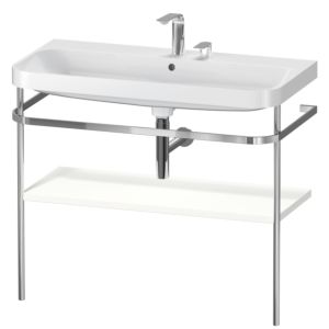 Combinaison lavabo pour meuble Duravit Happy D.2 Plus HP4838E3636 97,5 x 49 cm, 2 trous pour robinetterie, blanc , avec console en métal