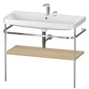 Duravit Happy D.2 Plus Möbelwaschtisch-Kombination HP4838E7171 97,5 x 49 cm, 2 Hahnlöcher, mediterrane Eiche, mit Metallkonsole