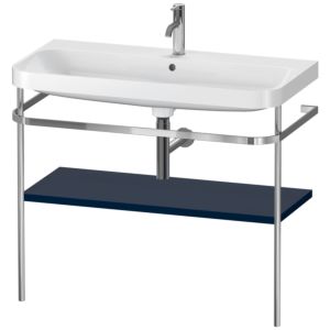 Combinaison lavabo pour meuble Duravit Happy D.2 Plus HP4838O9898 97,5 x 49 cm, 1 trou pour robinetterie, finition satinée bleu nuit, avec console en métal
