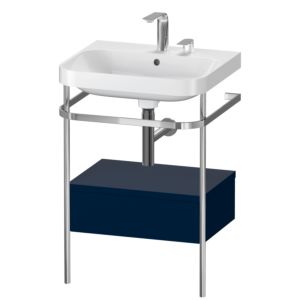 Duravit Happy D.2 Plus furniture washbasin combination HP4840E9898 57.5 x 49 cm, 2 tap holes, midnight blue satin finish, with metal console