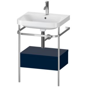 Duravit Happy D.2 Plus furniture washbasin combination HP4840O9898 57.5 x 49 cm, 1 tap hole, midnight blue satin finish, with metal console
