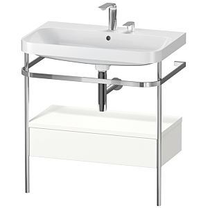 Combinaison lavabo pour meuble Duravit Happy D.2 Plus HP4842E3636 77,5 x 49 cm, 2 trous pour robinetterie, blanc , avec console en métal