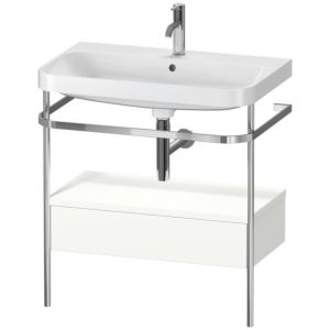 Duravit Happy D.2 Plus furniture washbasin combination HP4842O3636 77.5 x 49 cm, 1 tap hole, white satin finish, with metal console
