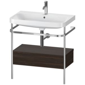 Duravit Happy D.2 Plus Möbelwaschtisch-Kombination HP4842O6969 77,5 x 49 cm, 1 Hahnloch, nussbaum gebürstet, mit Metallkonsole