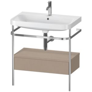 Duravit Happy D.2 Plus Möbelwaschtisch-Kombination HP4842O7575 77,5 x 49 cm, 1 Hahnloch, leinen, mit Metallkonsole