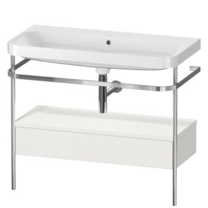 Combinaison lavabo pour meuble Duravit Happy D.2 Plus HP4843N3939 97,5 x 49 cm, sans trou pour robinetterie, blanc , avec console en métal