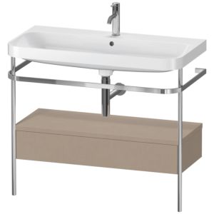Duravit Happy D.2 Plus Möbelwaschtisch-Kombination HP4843O7575 97,5 x 49 cm, 1 Hahnloch, leinen, mit Metallkonsole