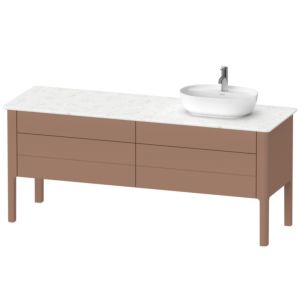 Luv Duravit vasque LU9568R5454 173,3x57cm, 2 tiroirs, 2 coulissants, debout, à droite, satiné amande