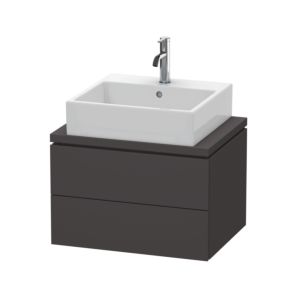 Duravit L-Cube Waschtisch-Unterschrank LC580508080 62 x 47,7 cm, graphit supermatt, für Konsole, 2 Schubkästen