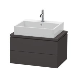 Duravit L-Cube Waschtisch-Unterschrank LC580608080 72 x 47,7 cm, graphit supermatt, für Konsole, 2 Schubkästen