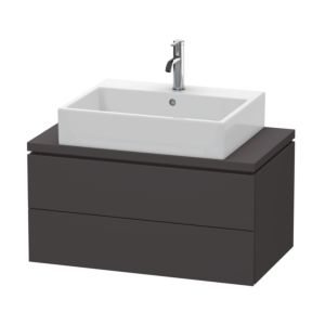 Duravit L-Cube Waschtisch-Unterschrank LC580708080 82 x 47,7 cm, graphit supermatt, für Konsole, 2 Schubkästen