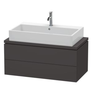 Duravit L-Cube vanity unit LC580808080 92 x 47.7 cm, graphite super matt, for console, 2 drawers