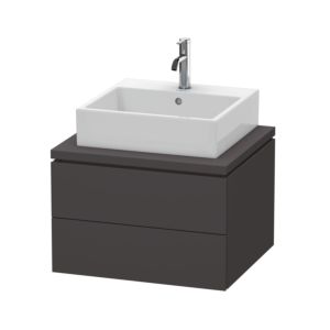 Duravit L-Cube vanity unit LC581508080 62 x 54.7 cm, graphite super matt, for console, 2 drawers