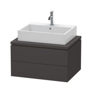 L-Cube Duravit vasque LC581608080 72 x 54,7 cm, graphite super mat, pour console, 2 tiroirs