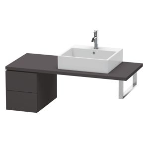 Duravit L-Cube Unterschrank LC583508080 32 x 54,7 cm, graphit supermatt, für Konsole, 2 Schubkästen
