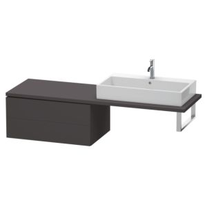 Duravit L-Cube Unterschrank LC583908080 82 x 54,7 cm, graphit supermatt, für Konsole, 2 Schubkästen