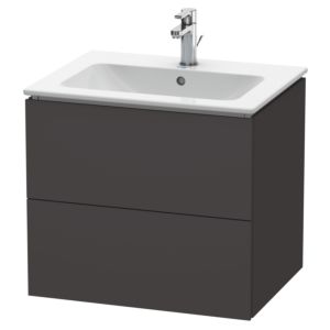 Duravit L-Cube Waschtisch-Unterschrank LC624008080 62 x 48,1 cm, graphit supermatt, 2 Schubkästen, wandhängend