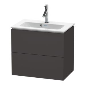 Duravit L-Cube Waschtisch-Unterschrank LC625608080 62 x 39,1 cm, graphit supermatt, 2 Schubkästen, wandhängend