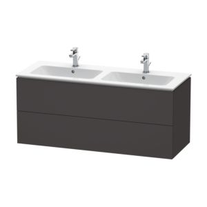 Duravit L-Cube vanity unit LC625808080 129x48.1x55cm, 2 drawers, wall-mounted, graphite super matt