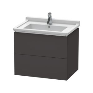 Duravit L-Cube Waschtisch-Unterschrank LC626408080 67 x 46,9 cm, graphit supermatt, 2 Schubkästen, wandhängend