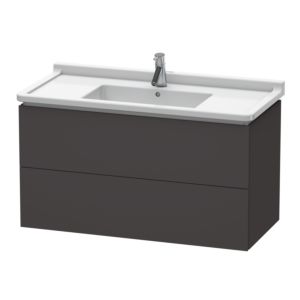 Duravit L-Cube vanity unit LC626608080 102 x 46.9 cm, graphite super matt, 2 drawers, wall-hung