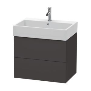 Duravit L-Cube Waschtisch-Unterschrank LC627608080 68,4 x 45,9 cm, graphit supermatt, 2 Schubkästen, wandhängend
