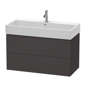 Duravit L-Cube vanity unit LC627808080 98.4x 45.9 cm, graphite super matt, 2 drawers, wall-hung